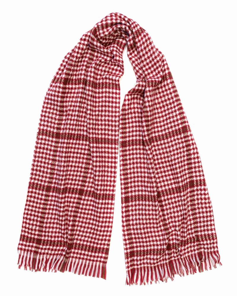 Front of a size One Size Mixed Patten Soft Tweed Scarves Red in RED by Cocoboo. | dia_product_style_image_id:310597